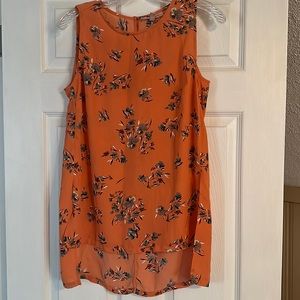 Orange Philosophy Long Floral Tank